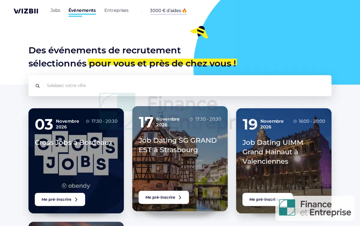 Capture : WIZBII Events - Evènements de recrutement